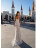 Beaded Ivory Lace Tulle Wedding Dress With Cape